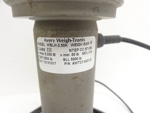 Avery Weigh-Tronix WBLH-2.50K; Bending Beam Load Cell; 2500LB