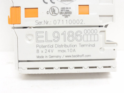 Beckhoff EL9186; Potential Distribution Terminal; 8X24VDC