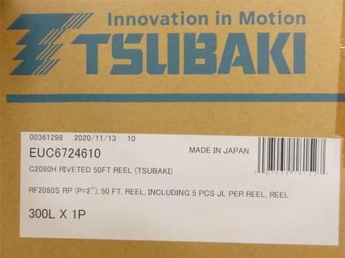 Tsubaki C2080H RIV-50; Carbon Steel Roller Chain 2080 50' Roll