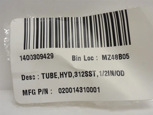 Modernpack GMBH 20014310001; Hydraulic Tube; SS-312; Size 1/2"