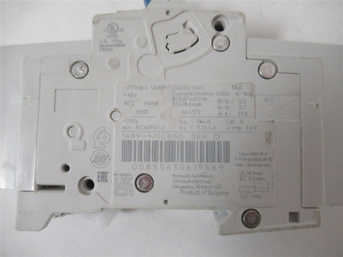 Allen-Bradley 1489-M1C050; Mini-CB 5Amp; 480Y/277V AC