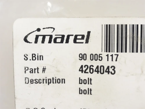 Marel 4264043; End Bracket Bolt; SS; 40mm Long; 20mm Wide