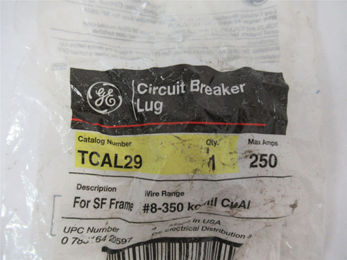 GE TCAL2; Lot-3 Circuit Breaker Lug Kit 250 Amp Max
