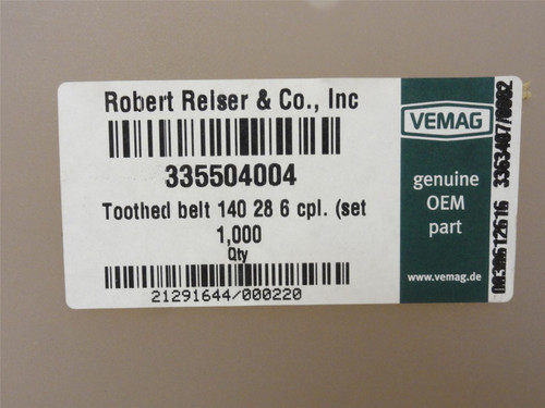 Vemag 335504004; One Set Toothed Flighted Belt 140 x 28 x 6mm