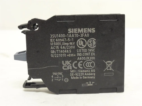 Siemens 3SU1400-1AA10-3FA0; Configurable Contact Block; 10A