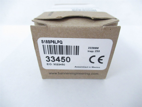 Banner S188P6LPQ; Proximity Sensor Range 2m Input10-30 V