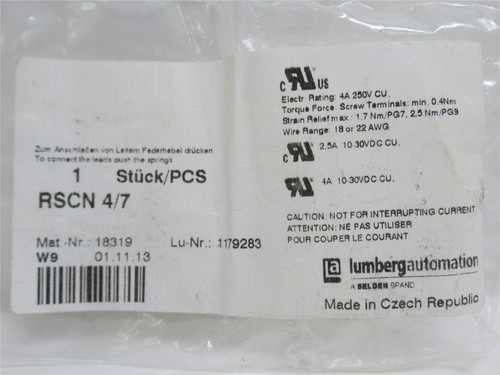 Lamburg RSCN 4/7; Sensor Connector; M12 Plug; 5 Contacts