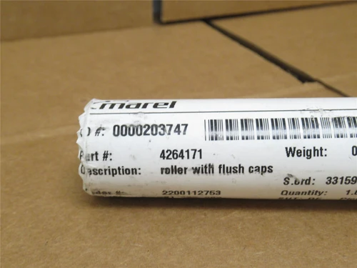 Marel 4264171; Flush Cap Roller; 28mmOD; 12-1/8" Face Width