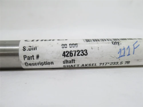 Marel 4267233; Aksel Shaft; SS; 17mmOD x 8-3/8" Face Width