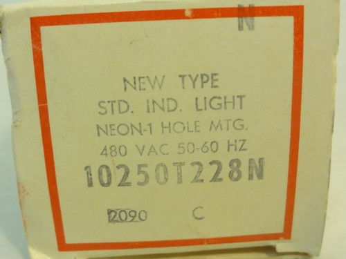 Cutler-Hammer 10250T228N; Indicating Light; No Lense; 480VAC