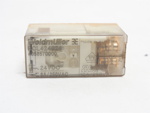 Weidmuller 4058570000; Power Relay; 8A; 250VAC; Coil: 24VDC