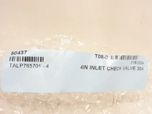 JBT TALP765701-4; Inlet Check Valve; SS-304; 4" Clamp
