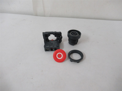 Schneider XB5AA4322; Pushbutton 22mm Red 120V 1-NC