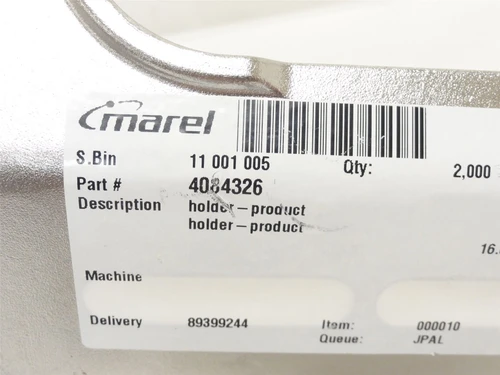 Marel 4084326; Stainless Steel Product Holder