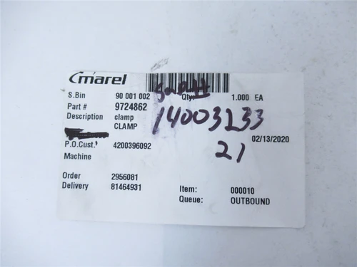 Marel 9724862; Clamp Housing SS