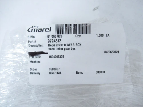 Marel 9724312; Hood Linker Gear Box