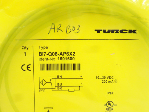 Turck B17-Q08-AP6X2; Prox Sensor 1601600; 10-30VDC; PNP