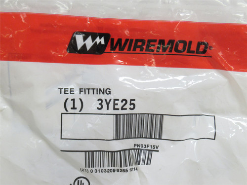 Wiremold 3YE25; Lot-2 Single Channel Non-Metallic Tee; Ivory