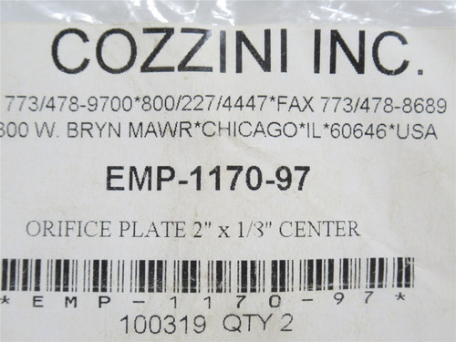 Cozzini EMP-1170-97; Orifice Plate; 1-1/4" Ring Circumference