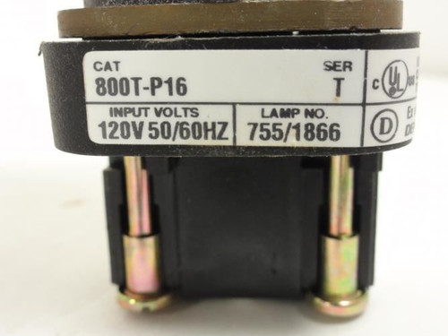 Allen-Bradley 800T-P16; Pilot Light; NO LENS; 120VAC