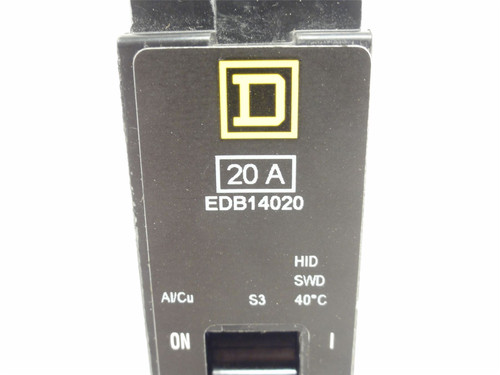 Square D EDB14020; Circuit Breaker; 20A; 1P; 277VAC; Bolt-On