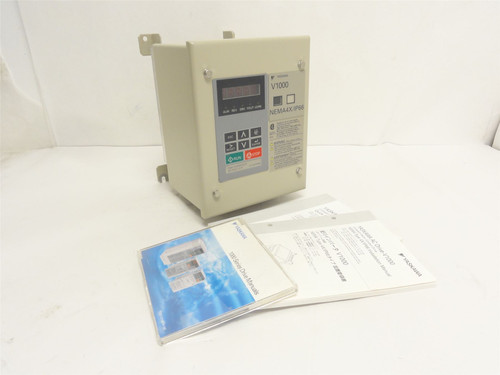 Yaskawa CIMR-VU4A0002GAA; AC Drive; 1HP; 480VAC; 3-Phase; 2.1A
