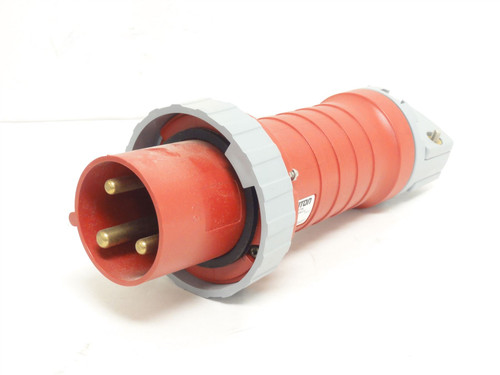 Leviton 360P7W; Pin/Sleeve Plug; 60A; 480VAC; 1PH; 2P; 3-Wire