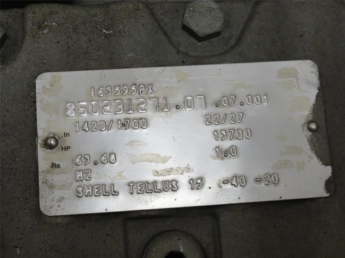 JBT 163595PX; Motor-Gearbox; 63.68:1Ratio; 5.4HP; 400/460VAC; 3PH