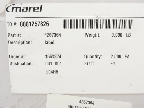 Marel 4267364; Labeler Mount Plate AC1591360