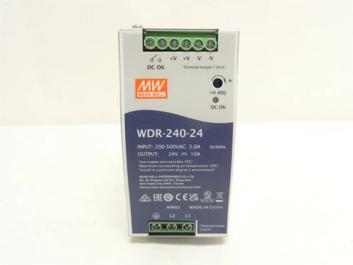 Mean Well WDR-240-24; Power Supply; 200-500VAC In; 24VDC Out