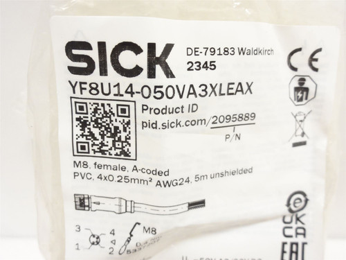 Sick YF8U14-050VA3XLEAX; Sensor Cable 2095889; 5m Wire; 4-Pos