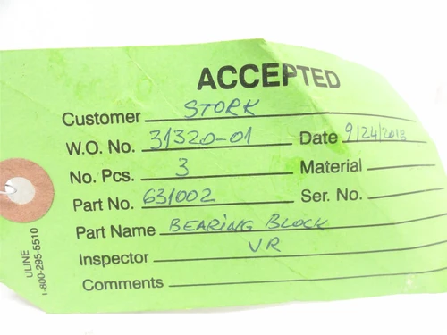 Stork 631002; Stainless Steel Bearing Block