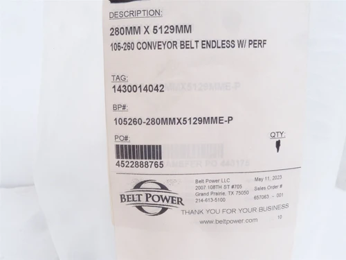 Belt Power 105260-280MMX5129MME-P ; Conv. Belt 5129L x 280mmW