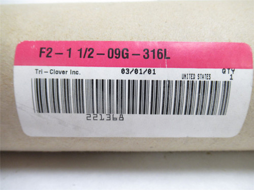 Tri-Clover F2-1 1/2-09G-316L; Filter Back up Tube; 221368; SS