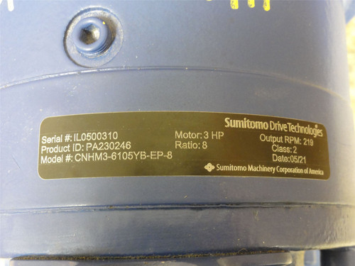 Sumitomo CNHM3-6105YB-EP-8; Gear-Motor PA230246; 8:1 Ratio