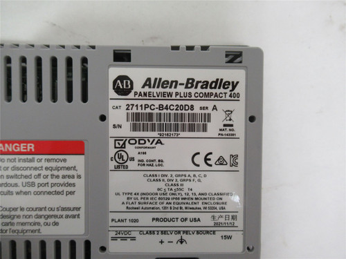 Allen-Bradley 2711PC-B4C20D8; Panelview 3.5" 320X240 Pixels