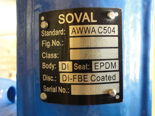 SOVAL 1040-140; Mechanical Joint Butterfly Valve; Size 14"