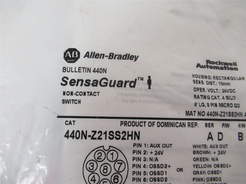 Allen-Bradley 440N-Z21SS2HN; Safety Switch24VDC 50MA 18mmDist