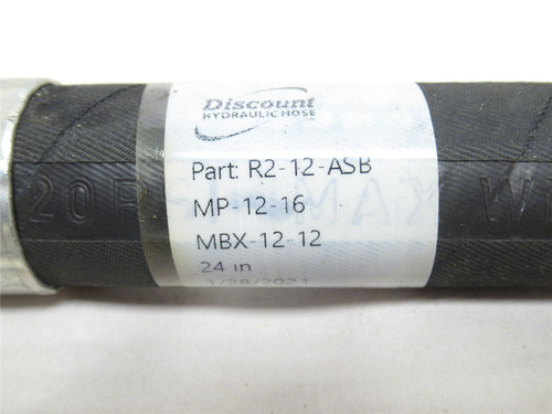 Discount Hose R2-12-12-ASB-24-3/4X3/4; Hose 24" 1NPT x 3/4BOSS
