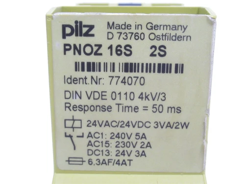Pilz PNOZ-16S-2S; Safety Relay 774070; 5A; 110VAC; 24VDC