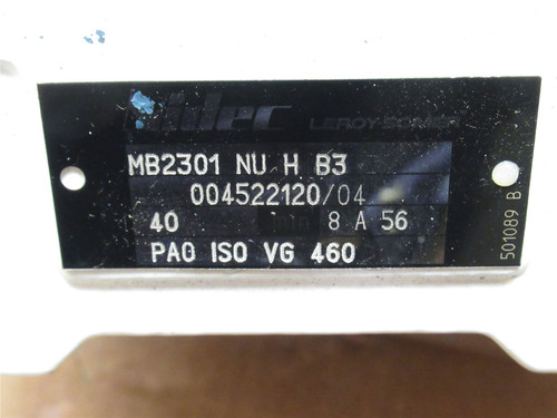 Nidec MB2301NUHB3; AC Gearmotor W/Frequency Drive 1HP 1725RPM