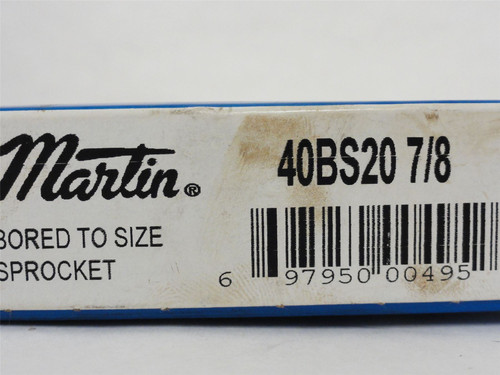 Martin 40BS20 7/8; Sprocket; #40; 0.875" ID; 20 Teeth
