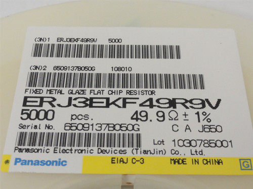 Panasonic ERJ3EKF49R9V; Lot-4000 Chip Resistors; 49.9ohms