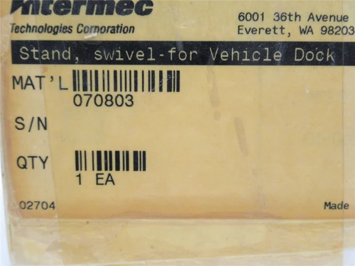 Intermec 70803; Swivel Stand For Vehicle Dock