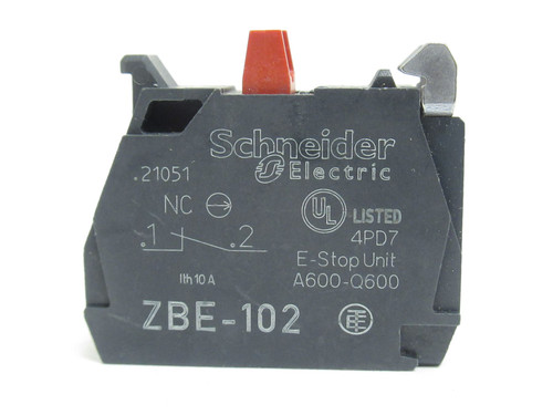 Schneider ZBE-102; Contact Block; 6A; 120VAC; 1-NC