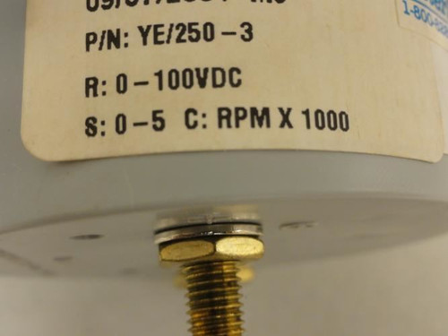 MeterMaster YE/250-3; Panel Meter R.P.M. X1000; 0-100VDC