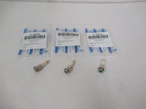 Grainger 24M106; Lot-3 LED Indicator 10mm Green 110V
