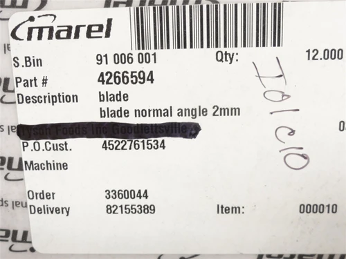 Marel 4266594; Straight IBM Knife; 2mm