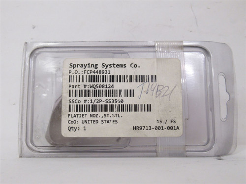 Spraying Systems Co 1/2P-SS3560; SS Flatjet Nozzle; 1/2"NPT