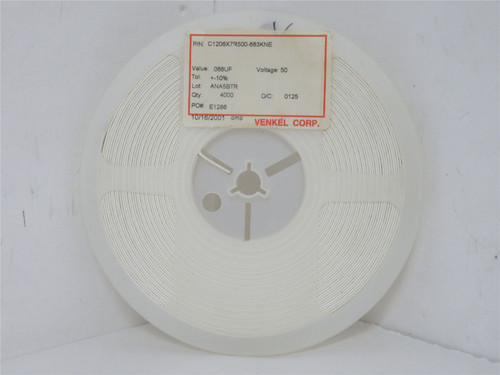 Venkel C1206X7R500-683KNE; Lot-4000 Ceramic Capacitor .068uF
